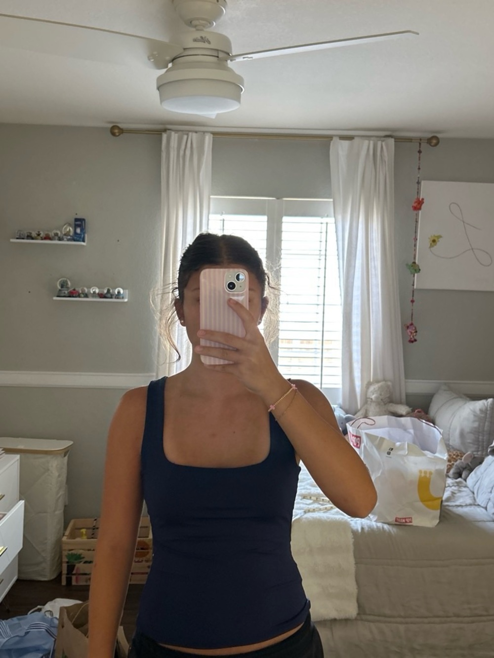 SHEIN Navy Square-Neck Tank